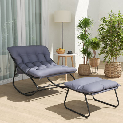 Chaise berçante surdimensionnée et repose-pieds surdimensionnés