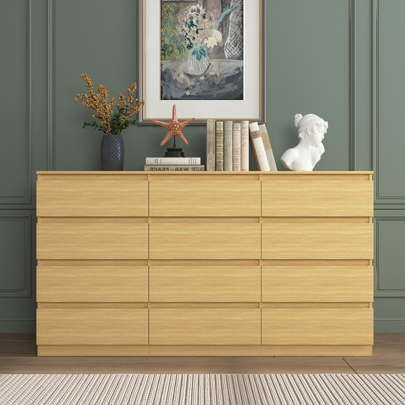 Commode double 12 tiroirs, Oak