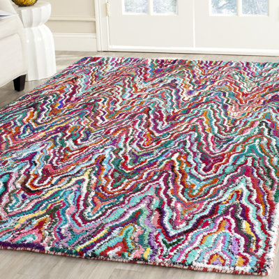 Cleaves Abstract Cotton Hand Woven Area Rug