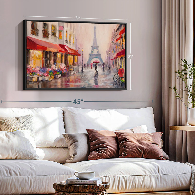 «Rainy Paris, reproduction sur toile», H 21 po x l 31 po