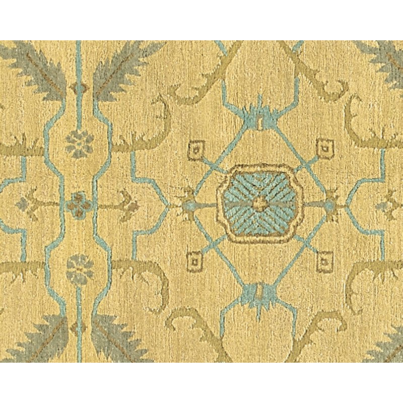 Etienne Wool Geometric Area Rug in Beige/Blue, Rectangle 10' x 14'