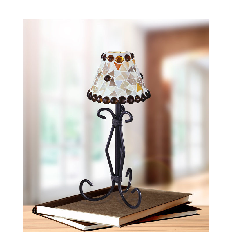 Tobias 12'' H Glass Tabletop Votive Holder, Cream/Brown