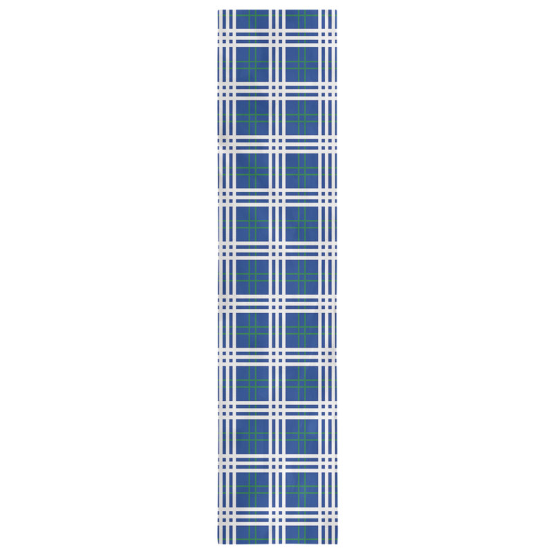 Chemin de table en polyester payant, L 72 po x l 16 po, Bleu/vert/blanc
