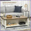 Table basse rustique avec tiroir de rangement Étagères ouvertes par HOMcom pour le salon, blanc, peu encombrant-121048932