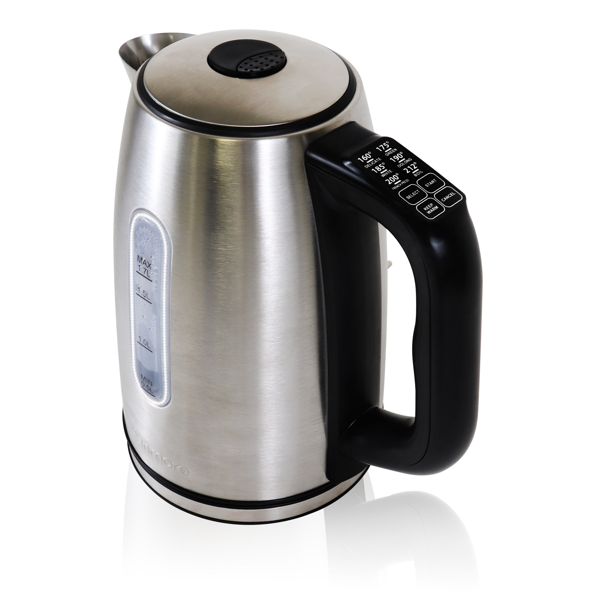 Black+Decker 1.7 Liter Stainless Steel Electric Cordless Kettle with  Removable Filter