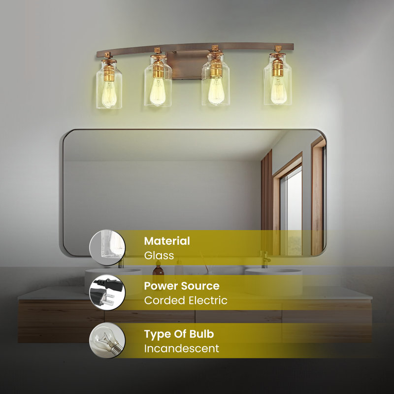 Éclairage pour salle de bain 4 lumières à DEL Batu