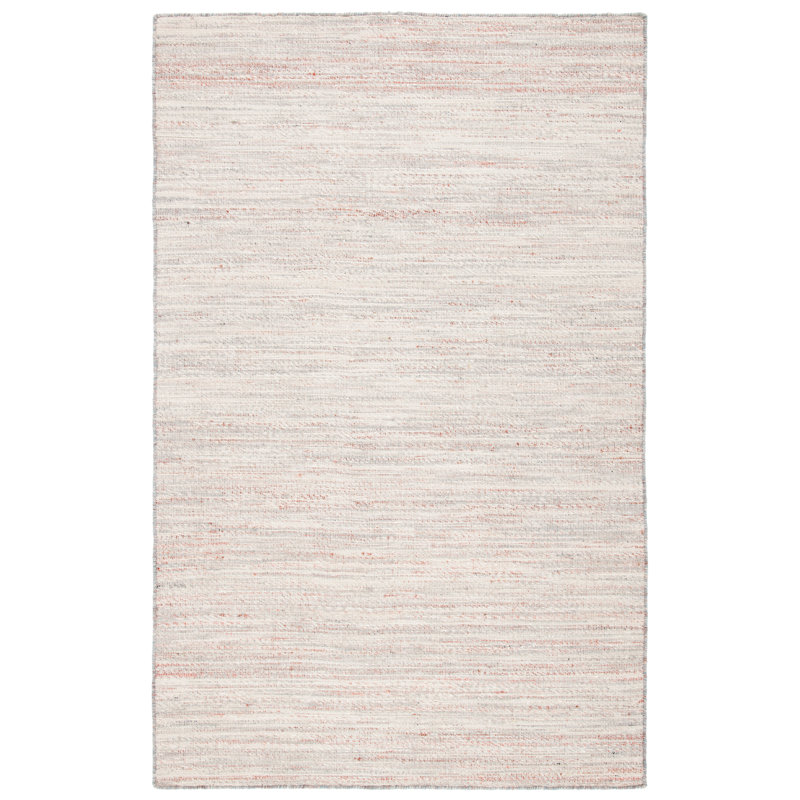 Haldor Natural Fiber Hand Woven Jute/Wool/Cotton Rug in Red/Gray, Rectangle 3' x 5'