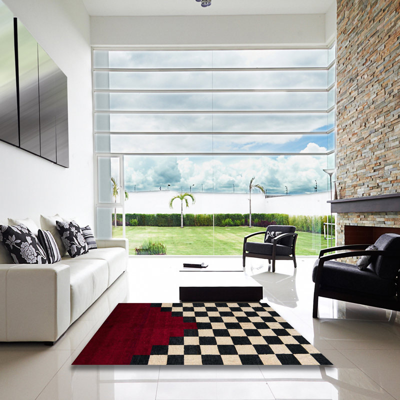 Tapis abstrait moderne 5252, Carré 8 pi