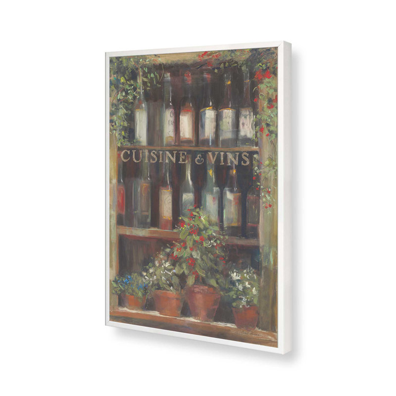 «Wine and Herbs II» par Carol Rowan, reproduction d'art, H 36 po x l 24 po, Blanc