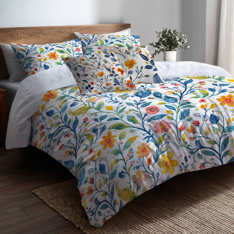 Ensemble de housse de couette et de coussins Boho Bedding, Housse de couette très grand + 4 pièces supplém