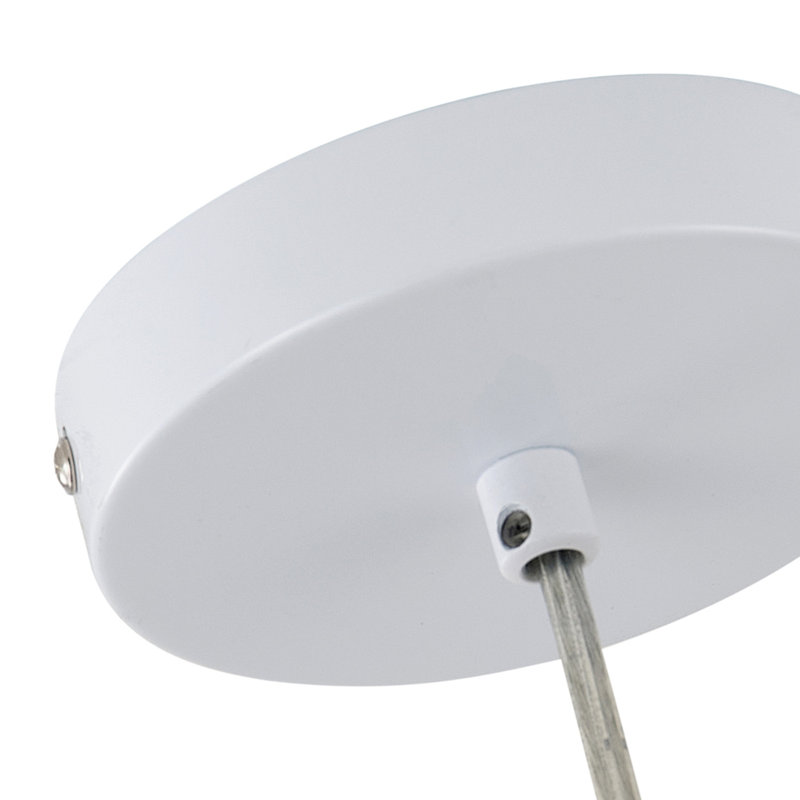 1 luminaire suspendu en fer réglable avec housse en tissu blanc