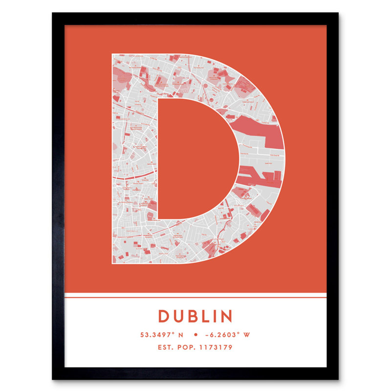 Dublin Ireland City - Single Picture Frame Typography