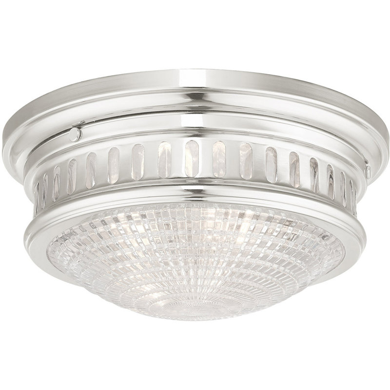 Plafonnier encastré en verre Bywell, H 5,75 po x l 13 po x P 13 po, Nickel poli