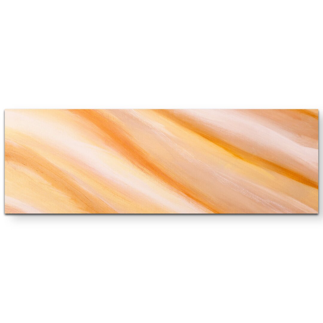 Leinwandbild Gelbe und orange Farbschichten auf Leinwand