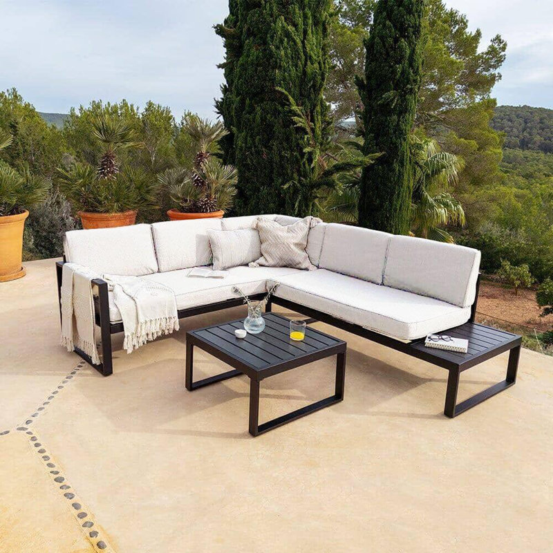 Anessah 5 - Person Garden Lounge Set with Cushions, Grey