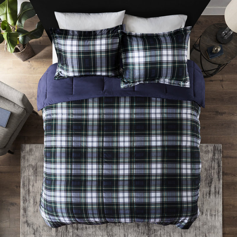 Édredon pour lit simple / simple TG toutes saisons 3M - rembourrage en microfibre bleu marine - tons bleus, Marine