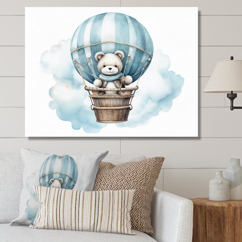 «Nursery Bear Cub Children Dreams I», reproduction sur toile, H 12 po x l 20 po x P 1 po, Toile tendue