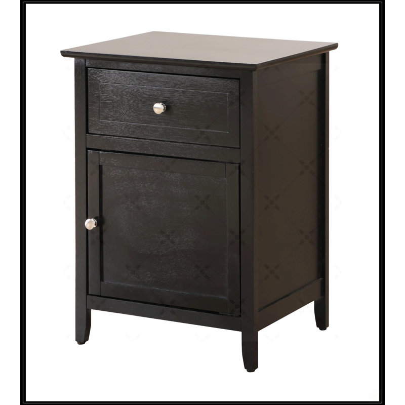 Izzy 1 Drawer /1 Door Nightstand, Black