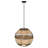 19.75"W Aashman Large Open Weave Jute and Black Frame Pendant Light