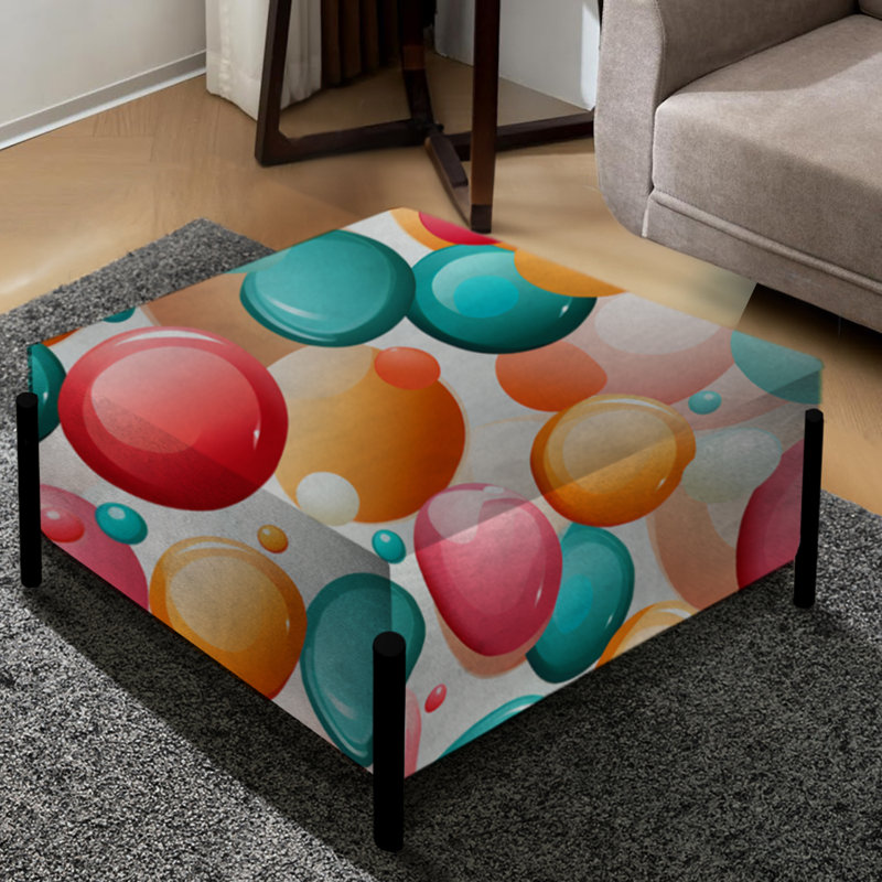 Grand repose-pieds carré à pois Poupart Candy Crush Delight
