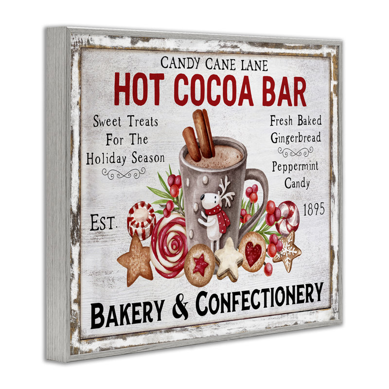 «Hot Cocoa Confectionery», estampe numérique encadrée par Creatif Belle, H 24 po x l 30 po, Estampe numérique Farmhouse