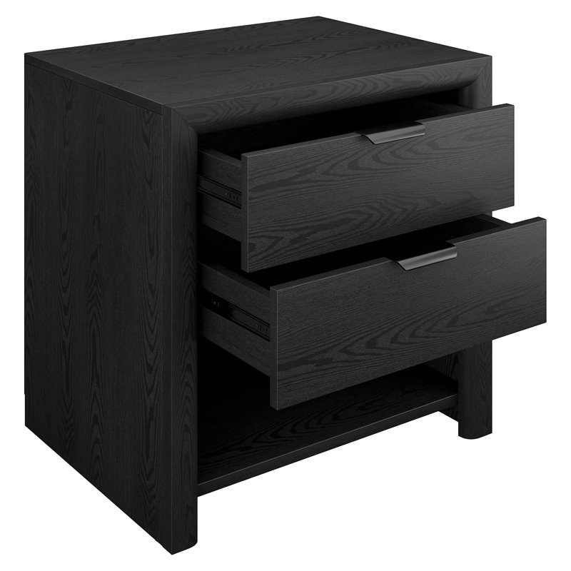 Table de chevet rectangulaire 24 po Clarice, Grain noir