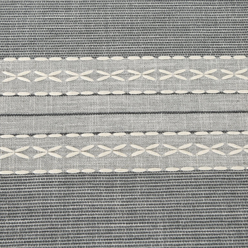 Heracleitus Geometric Tablecloth, 102" x 55", Gray