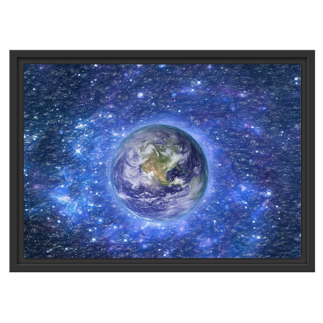 Gerahmtes Wandbild Planet ErdeWeltraum