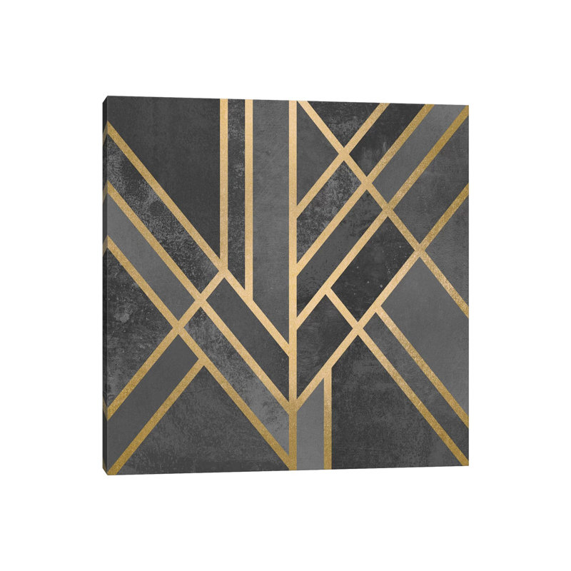 Art Deco Geometry I by Elisabeth Fredriksson - Floater Frame Print on Canvas, No Frame, 30.48 cm H x 30.48 cm W