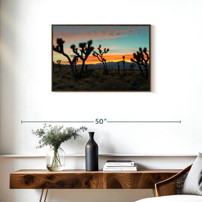 Joshua Tree National Park Sunset, Floating Frame Walnut, 31" X 21"