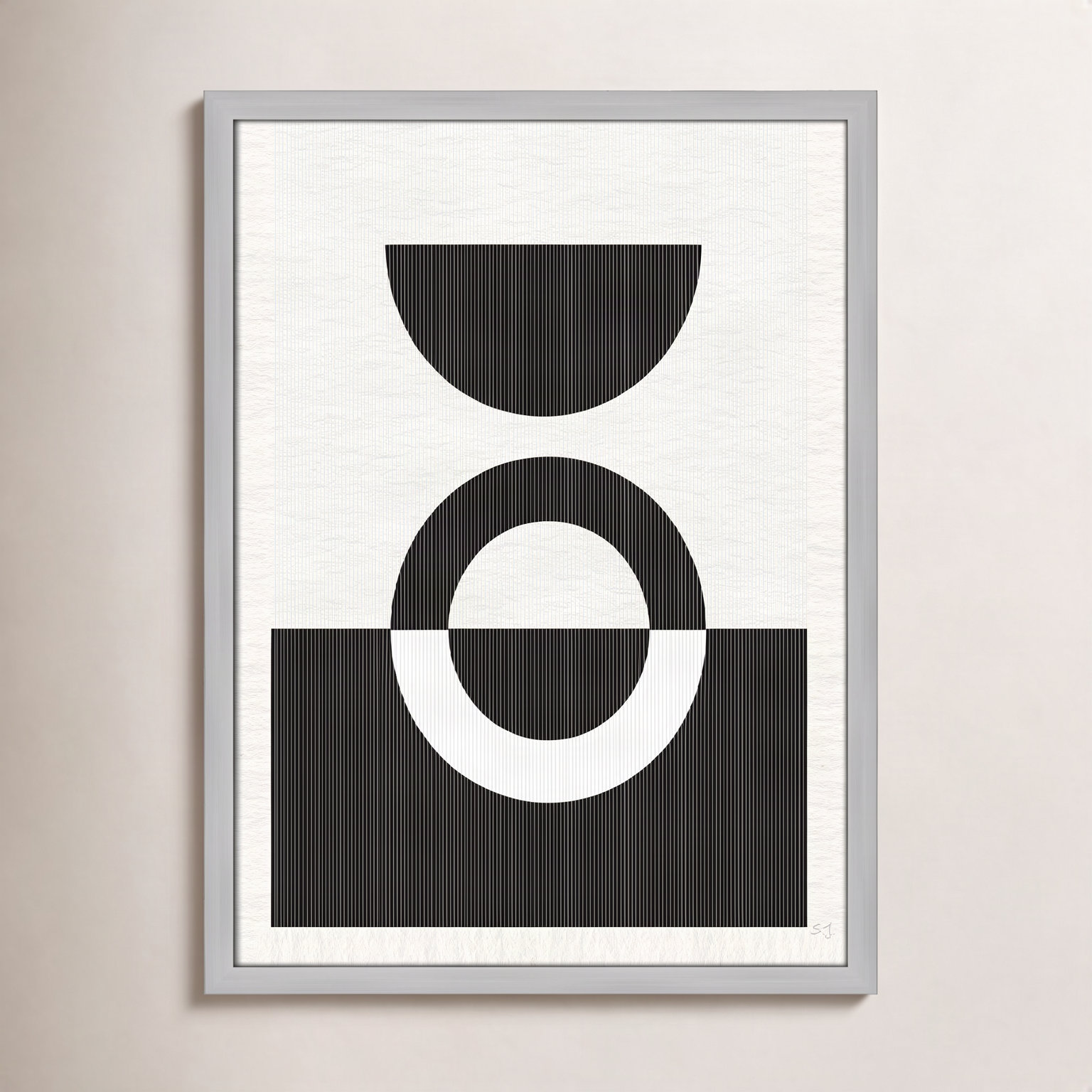 Eclipse III, Matte Silver Framed, 23" H x 17" W x 0.75" D