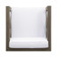 Chaise moderne du milieu du siècle, bois, gris et blanc - Bonnet style club élégant, sans manches
