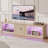 Kruszewski 80" Modern Fluted TV Stand with Adjustable Shelf, LED Media Console for 85 Inch TV, Glossy TV Console with Cabinet-128757590