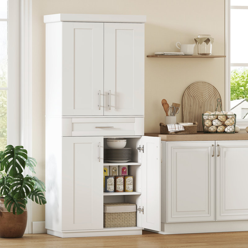 Modern Kitchen Pantry, Freestanding Kitchen Storage Cabinet, White