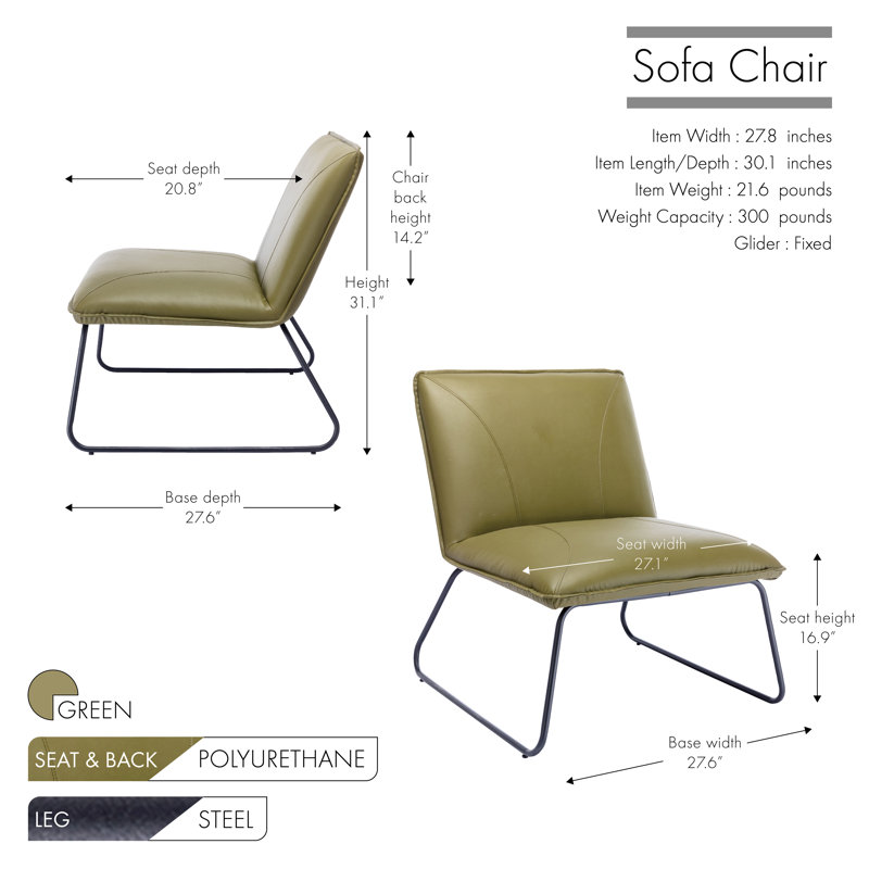 Chaise d'appoint Guthrie, Vert