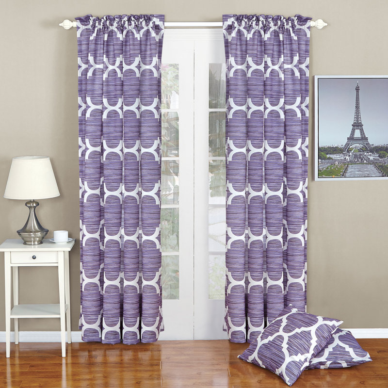 Semi Sheer Curtain Pair, Lavender, 177.8cm W x 213.4cm L