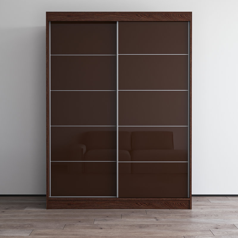 Garde-robe en wengé Aria, H 80 po x l 59 po x P 25,5 po, Brun