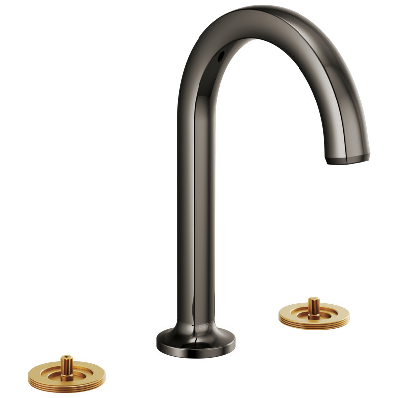 Kintsu® Widespread Lavatory Faucet with Arc Spout, Brilliance Black Onyx, 1.5 GPM, Lever Handle