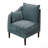 Contemporary 5Pcs Modular Sectional Set One Arm Chairs Armless Chair Ottoman L-Shaped Sectional Mineral Morgan Fabric