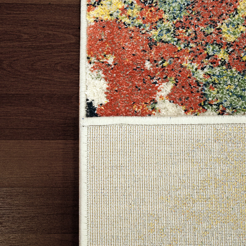 Oney Abstract Indoor Rug, Rectangle 3'11" x 5'7"