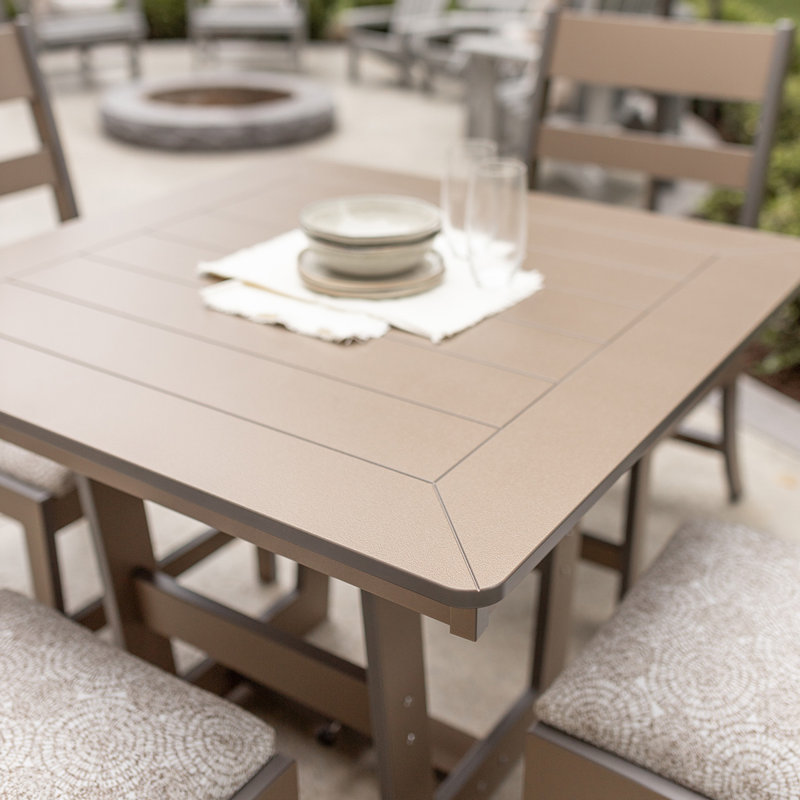Hudson Outdoor Square Dining Table, Berry, Matte Black