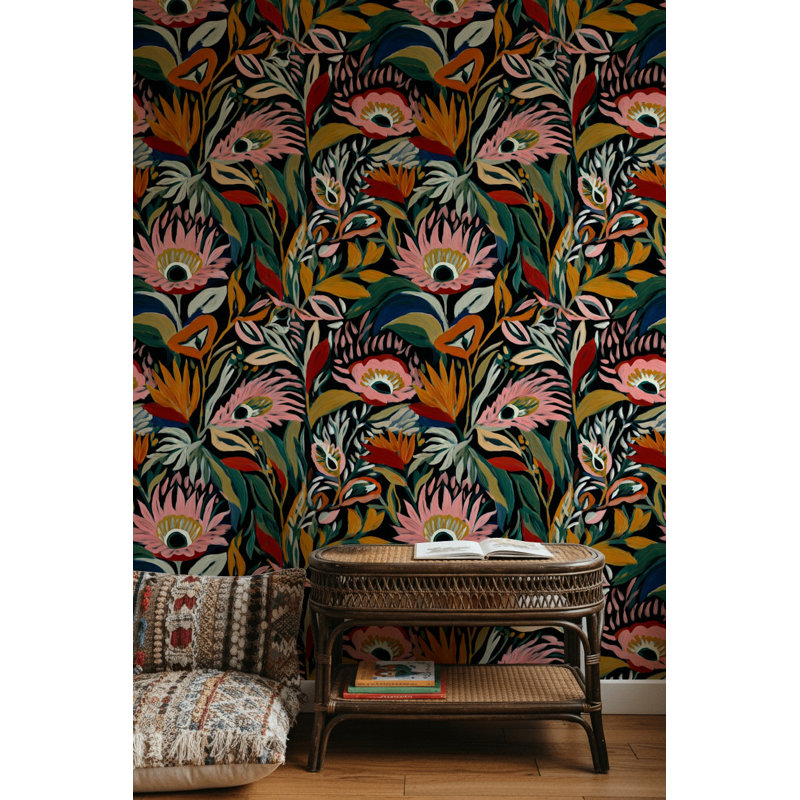 Papier peint floral abstrait
