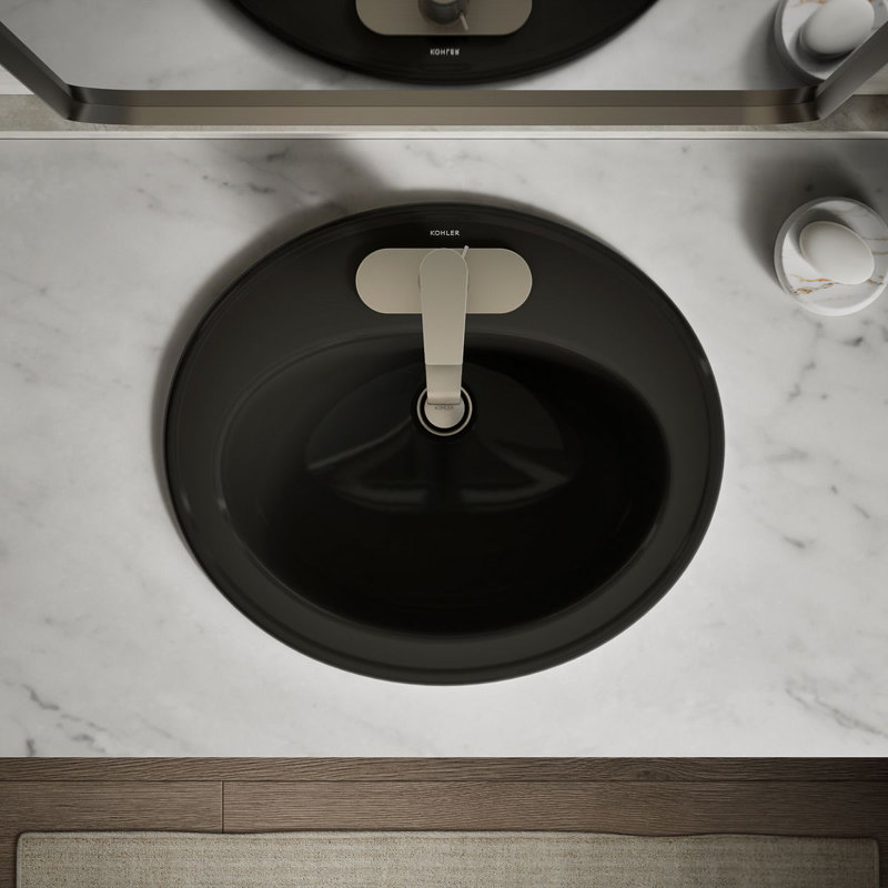 Pennington® Self-Rimming Drop-in Bathroom Sink with 4" Centers, No, Black