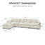 L-Shaped Velvet Modular Sectional Sofa With Movable Ottoman-1656148774