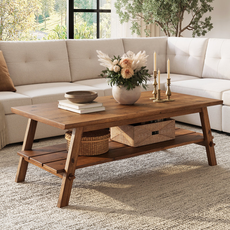 Table basse en bois massif, Marron clair