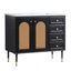36" Bathroom Vanity With Ceramic Basin, Rattan Bathroom Storage Cabinet With Two Doors And Drawer-1670327458