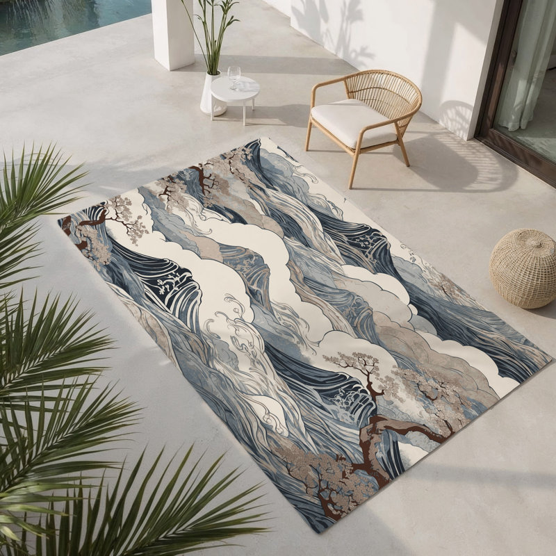 Tapis intérieur et extérieur Sakura Sunset, Rectangle 4' x 6'