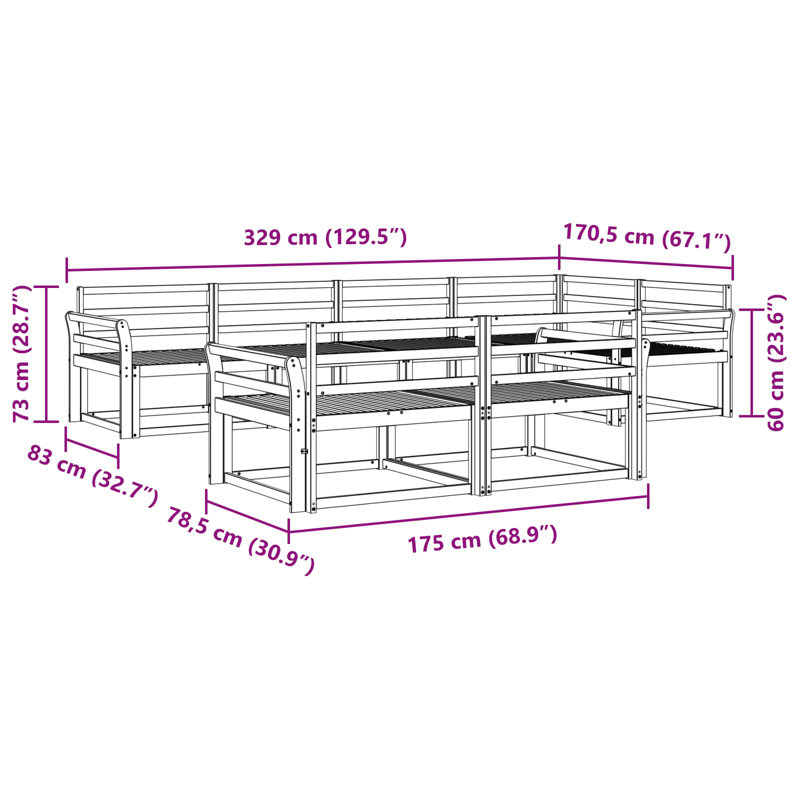 329cm Wide Patio Sectional