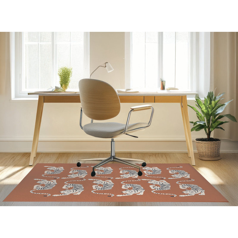 Tapis de bureau léger Hey Tiger, L 36 po x P 60 po, Terra Cotta