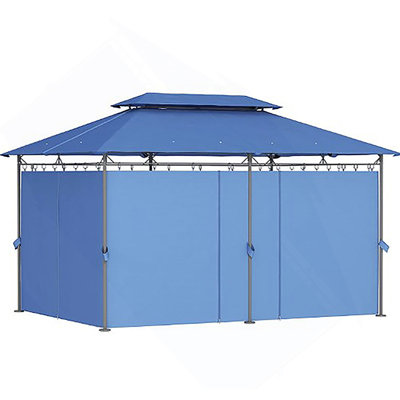 Outdoor Gazebo with Curtains,Double Roof Patio Gazebo,for Garden, Lawn, Backyard and Deck